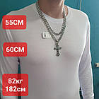 Комплект із чорненого срібла 925 проби хрест та ланцюжок, фото 5