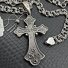 Комплект із чорненого срібла 925 проби хрест та ланцюжок, фото 4