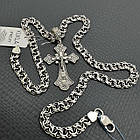 Комплект із чорненого срібла 925 проби хрест та ланцюжок, фото 3