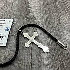 Комплект срібний невеликий хрестик з шовковим шнурком 925 проби, фото 3