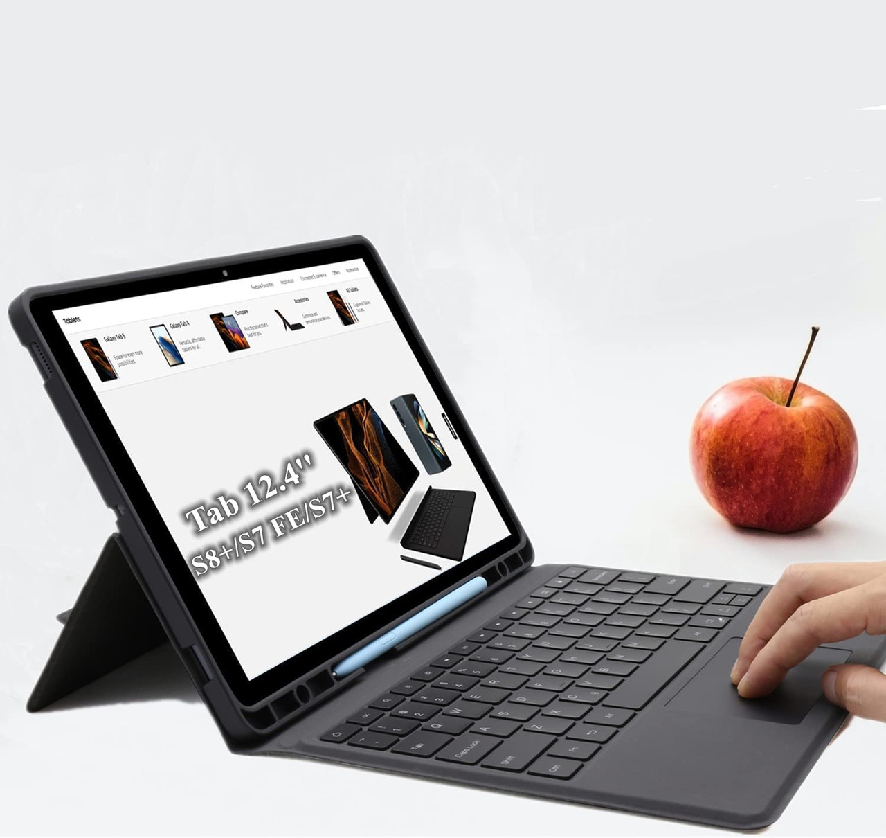 Чохол ROOFEI Galaxy Tab S7 FE/S8+/S7+ з клавіатурою — 12,4-дюймова клавіатура Samsung Galaxy Tab S8 Plus/S7