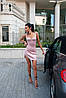Розкішний жіночий костюм атласний корсет з чашками push up і міні спідниця зі стразами Ks1673, фото 4