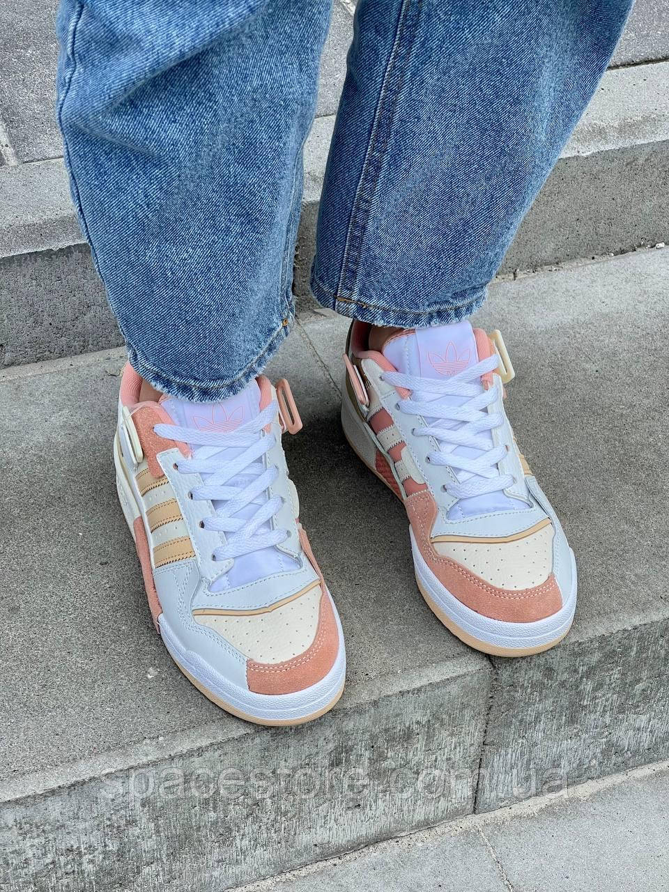 Женские кроссовки Adidas Forum Exhibit Low White Orange адидас форум ...