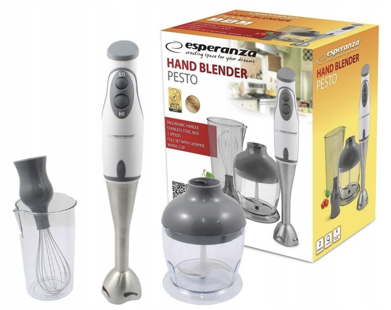 Блендер з насадками занурювальний ручний Esperanza Cream PESTO 450W  EKM003E, фото 1