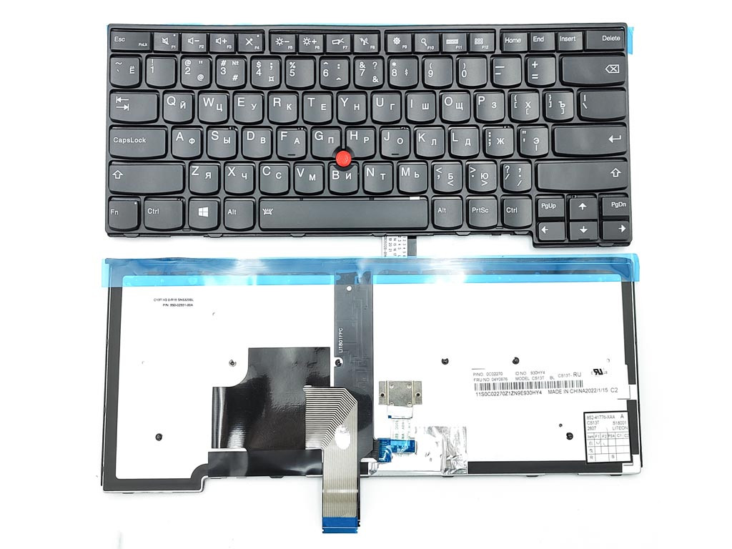Клавіатура для Lenovo ThinkPad L440, L450, L460, l470, T431S, T440, T440P, T440S, T450, T450S, T460, e431, e440 (RU Black з