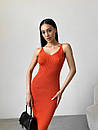 Базове міді плаття без рукавів на бретелях по фігурі однотонне (р. 42-46) 4035332, фото 2