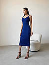 Базове міді плаття без рукавів на бретелях по фігурі однотонне (р. 42-46) 4035332, фото 3