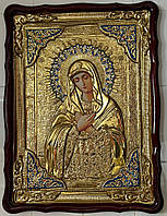 Ікона Божої Матері Розчулення з емаллю (риза)