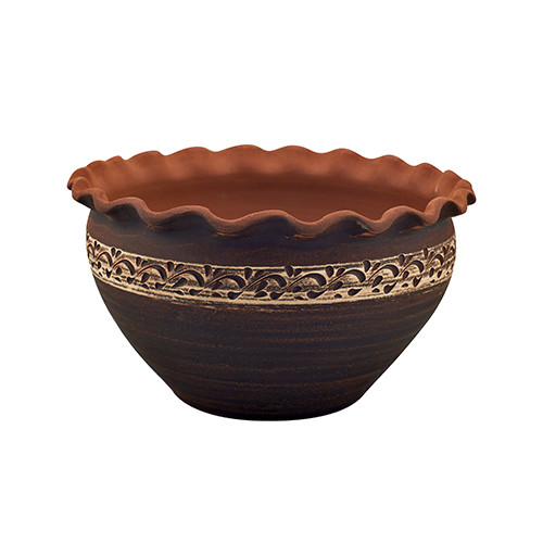 Макітра гончарна 3,5л хвиля (ангоб) KR5060-3, фото 1