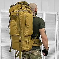 Военный большой рюкзак мультикам 100л CORDURA 1000D, тактический вместительный рюкзак-баул мультикам Койот