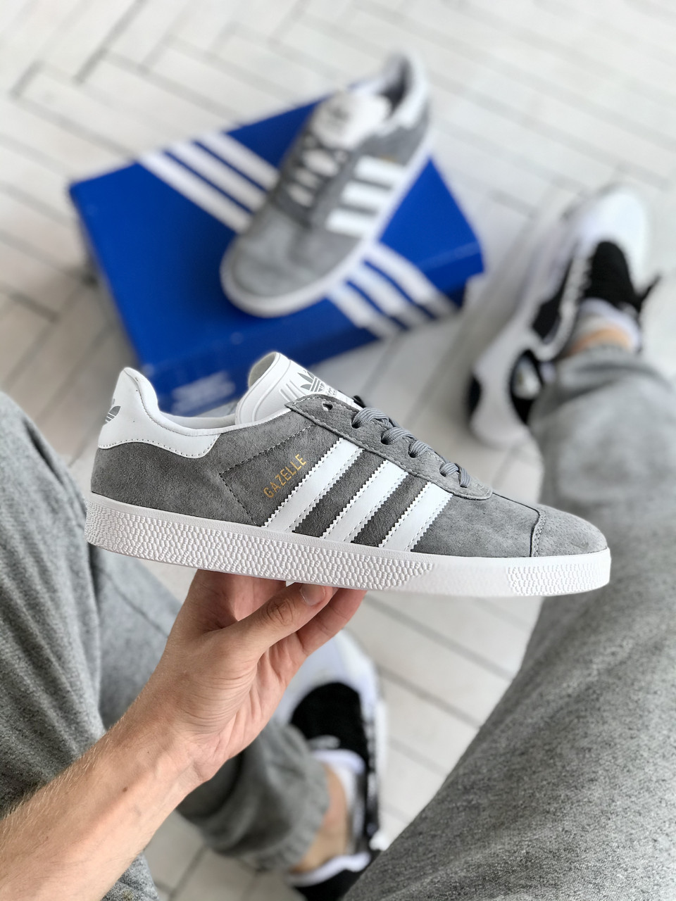 Adidas gazelle women grey discount