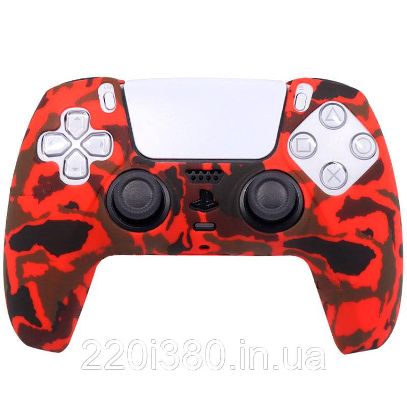 Силіконовий чохол для джойстика PS5 DualSense (red-black)
