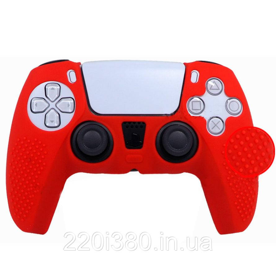 Силіконовий чохол для джойстика PS5 DualSense (червоний)