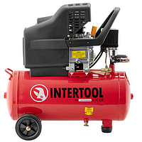 Компрессор 24 л, 1.5 кВт, 220 В, 8 атм, 206 л/мин. INTERTOOL PT-0009