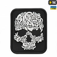 M-Tac нашивка Viking Skull PVC Black/White