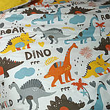Підліткова постільна білизна Динозаври Ранфорс MERISET - Підлітковий 1,5 на резинці, фото 5