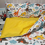 Підліткова постільна білизна Динозаври Ранфорс MERISET - Підлітковий 1,5 на резинці, фото 3