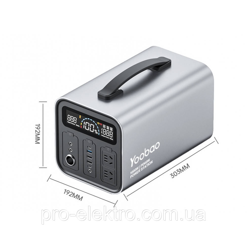 Yoobao EN1000S Power Station - 280800mAh AC220V Ouput/PD Quick charge/Big Capacity Power Bank/LED - фото 6 - id-p1876910138