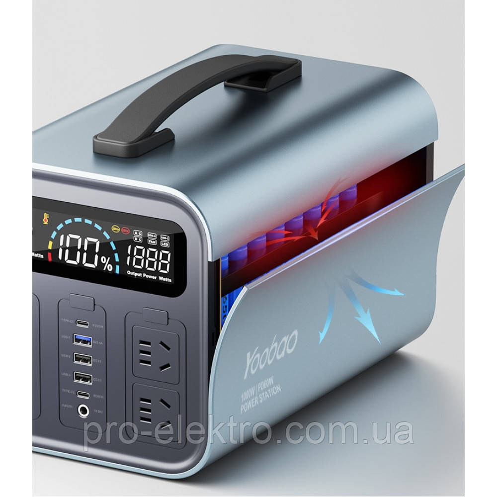 Yoobao EN1000S Power Station - 280800mAh AC220V Ouput/PD Quick charge/Big Capacity Power Bank/LED - фото 7 - id-p1876910138