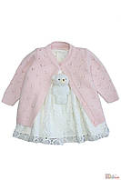 Платье+кофта розовая для маленькой девочки (62 см.) T.F.Tafyy