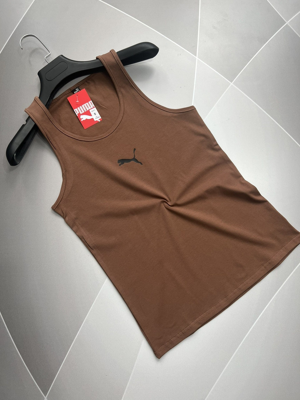 Чоловіча однотонна коричнева майка Puma, фото 1