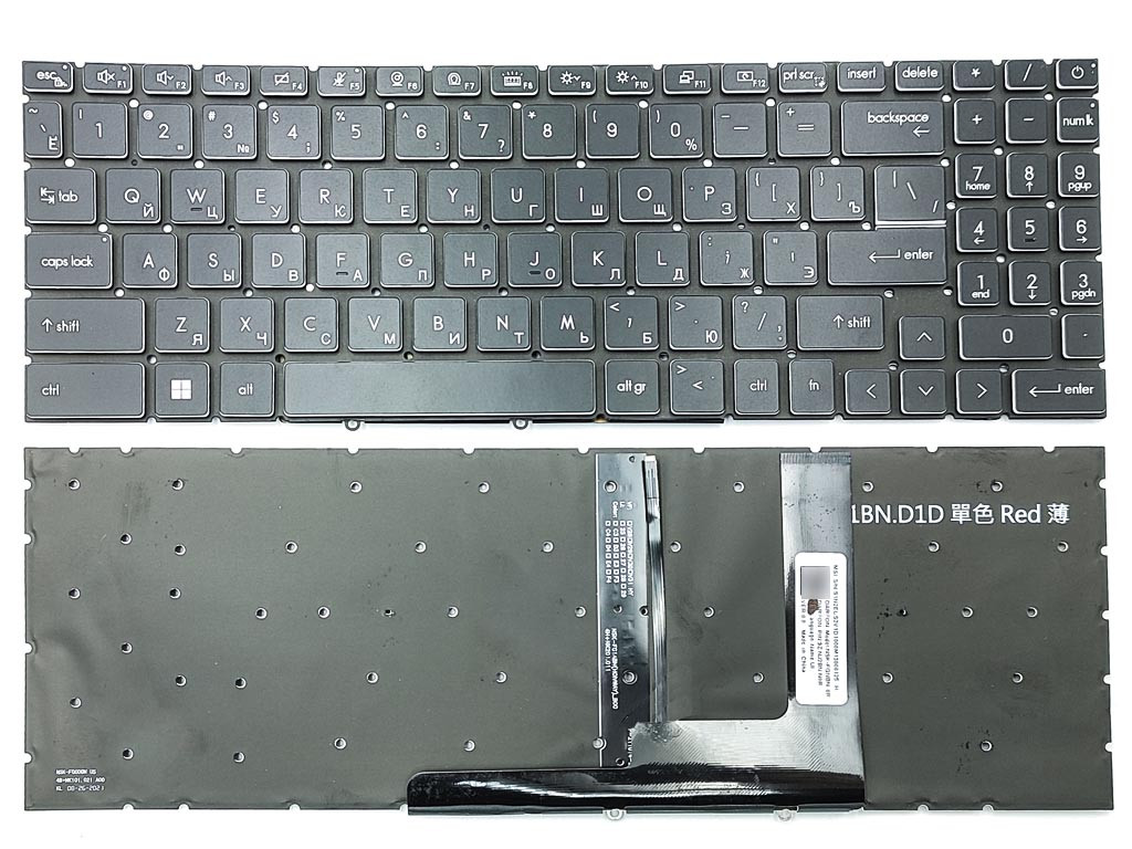 Клавіатура MSI GF66 MS-1582 GF76 GL76 GL66 MS-17L1 MS-17H3 (RU Black з підсвічуванням). Оригінал