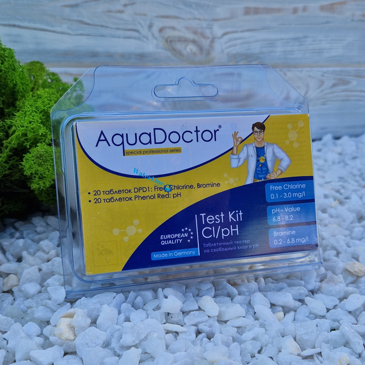 Таблетковий тестер для басейну перевірка pH та активного хлору в басейні Aquadoctor MINI pH і CL | Німеччина