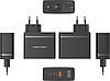 Зарядний пристрій Vention Ultra з 3 портами USB (C+C+A) GaN 100 W Black (FEGB0-EU), фото 4