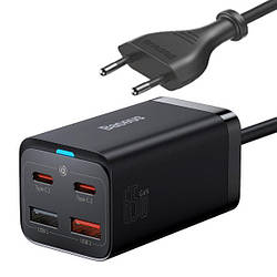 Зарядний пристрій Baseus GaN3 Pro GaN 2 x USB Type C 2 x USB 65 W PD з кабелем Black (CCGP040101)