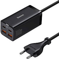 Зарядное устройство Baseus GaN3 Pro GaN 2 x USB Type C 2 x USB 100W с кабелем Black (CCGP000101)