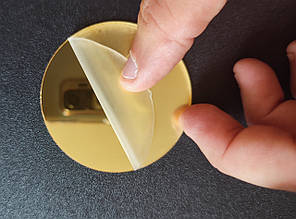 Дзеркальні наклейки круги набір 10 шт (діаметр 6 см) пластикові Золотий Б369-6 см, фото 2