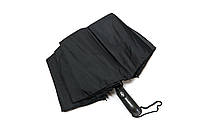 Мужской черный зонт полуавтомат с удлиненной ручкой под пальцы