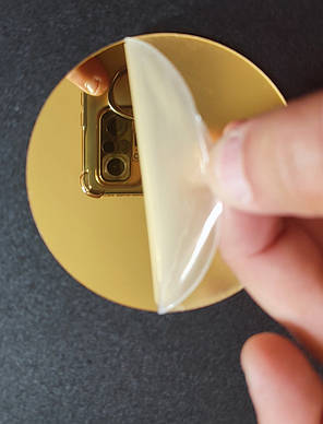 Дзеркальні пластикові наклейки кола Золоті 8 шт 8 см Б369, фото 3