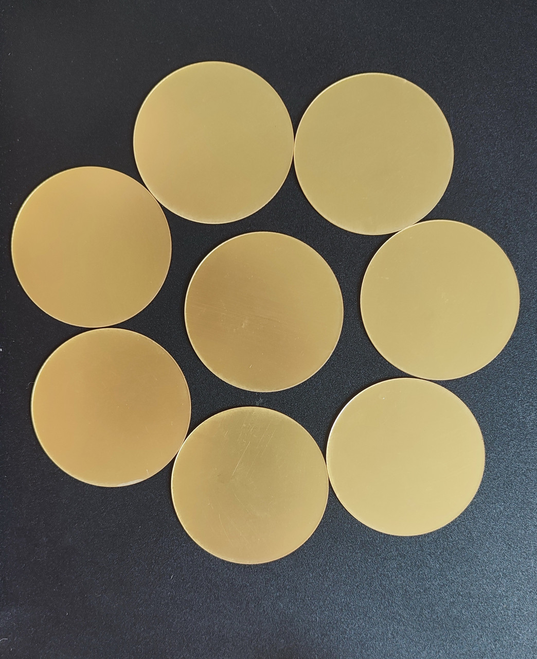 Дзеркальні пластикові наклейки кола  Золоті 8 шт 8 см Б369