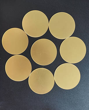 Дзеркальні пластикові наклейки кола Золоті 8 шт 8 см Б369, фото 1