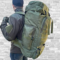 Тактический армейский рюкзак Олива баул туристический 70л для военных