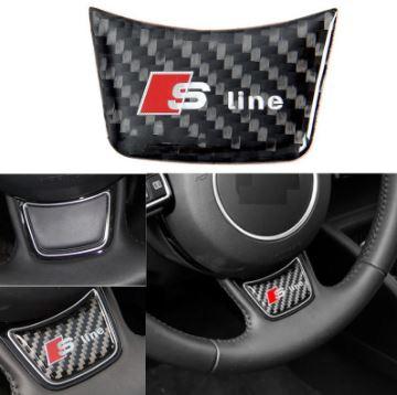 Емблема керма AUDI A3 A4 A5 A6 A7 S line карбонова вставка в кермо АУДІ А3 А4 А5 А6 А7