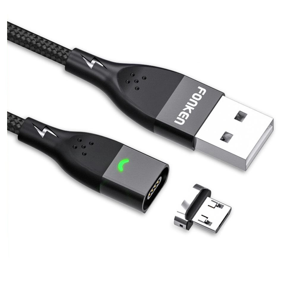 Кабель зарядний FONKEN з магнітним роз'ємом Micro USB 1 м Black (C20-02-2)