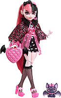 Лялька Монстер Хай Дракулаура з аксесуарами та вихованцем Monster High Draculaura Wolf HHK51