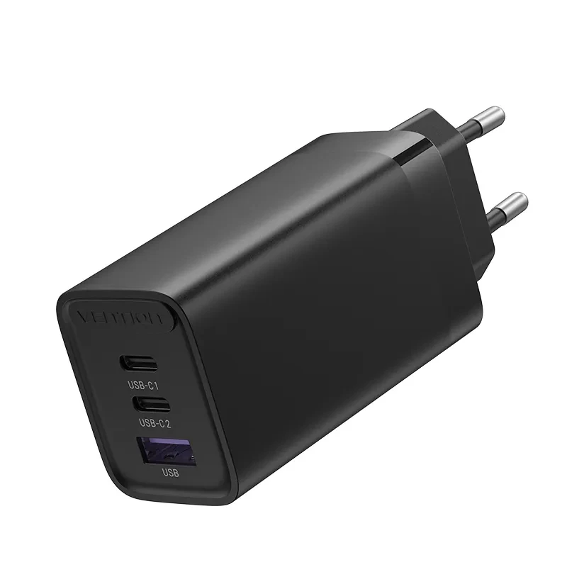 Зарядний пристрій Vention Adapter USB-C GaN Fast Charging PD QC4+ 65 W FED Black (FEDB0-EU)
