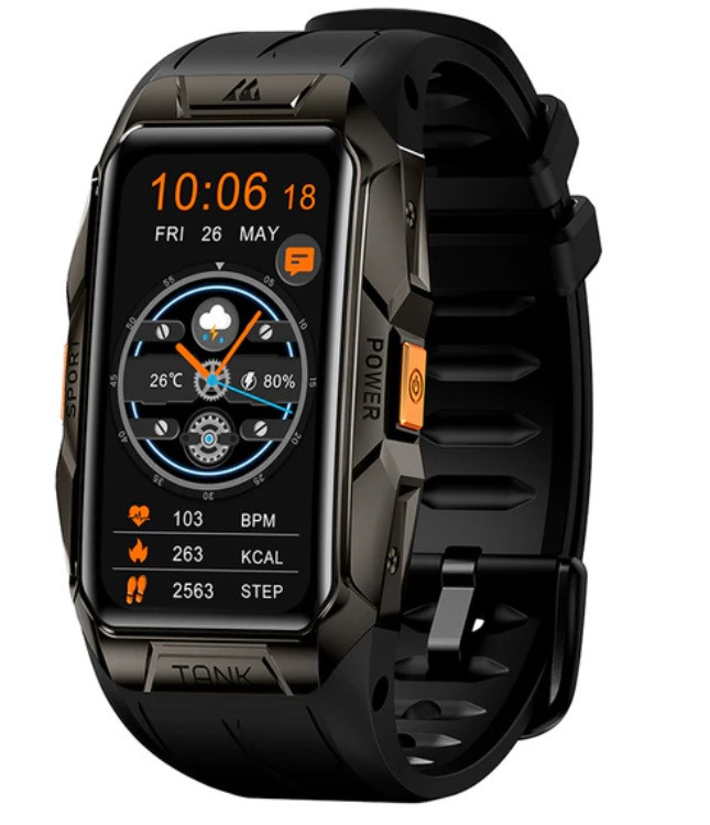Чоловічий наручний розумний годинник Kospet Tank Shadow Black, фото 1