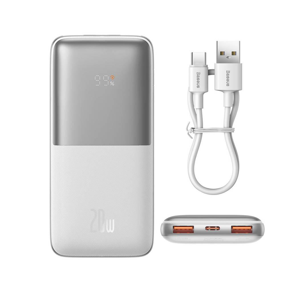 Портативна батарея Power Bank Baseus Pro 10000 мА·год 20 Вт з кабелем White (PPBD040202)