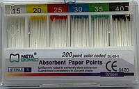 Бумажные штифты Meta Biomed 02 конус №15-40 ассорти