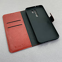 Чохол-книга для Xiaomi Redmi 9 чохол книжка з хлястиком на телефон сяомі редмі 9 червона b6r, фото 4