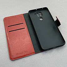 Чохол-книга для Xiaomi Redmi Note 9 чохол книжка з хлястиком на телефон сяомі редмі нот 9 червона b6r, фото 4