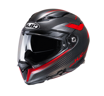 Мотошолом HJC F70 Carbon Ubis чорно-червоний