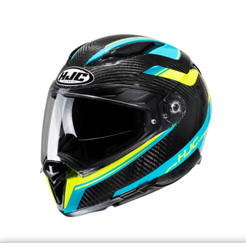 Мотошолом HJC F70 Carbon Ubis чорно-синьо-жовтий
