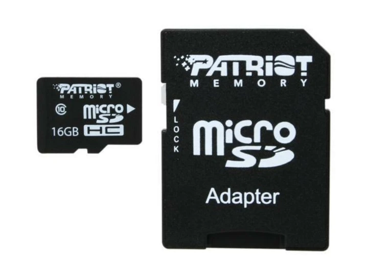 Картка пам'яті PATRIOT microSDHC LX SERIES 16 GB CLASS 10 ADAPTER SD З адаптером