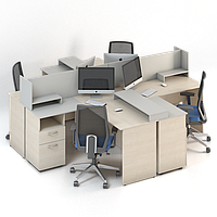Робоче місце для персоналу Сенс композиція №7 ширина 2680 мм (MConcept-ТМ)