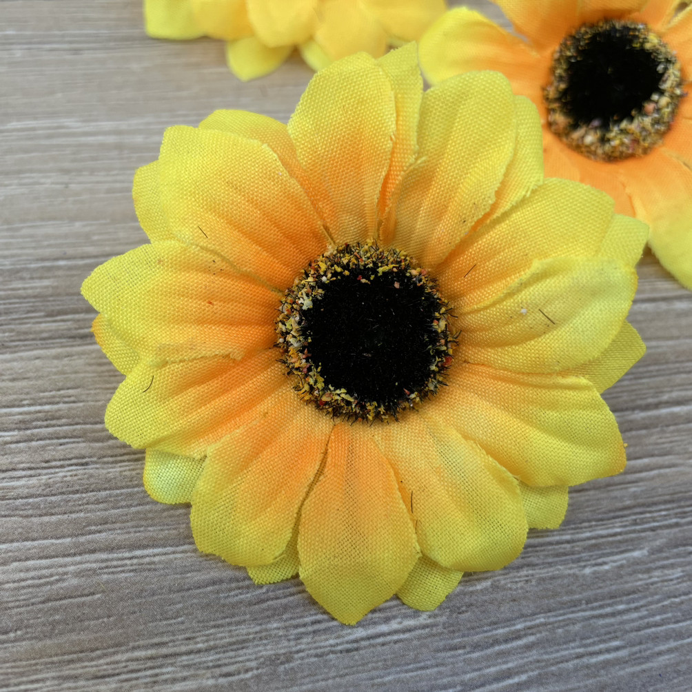 Штучна головка Соняшник 6 см (100 шт. в уп), фото 1